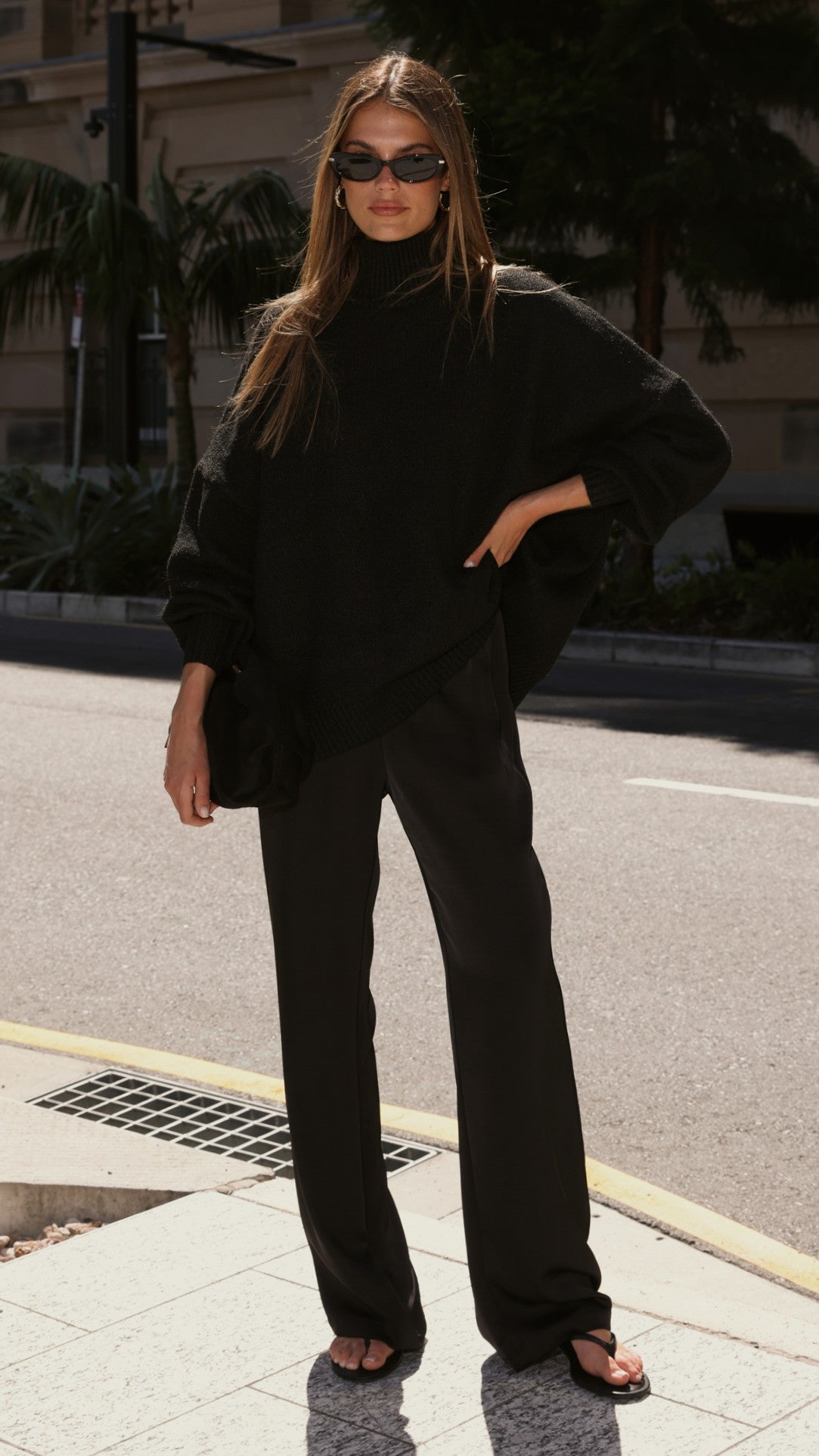 Imogen Button Pants - Black - Billy J