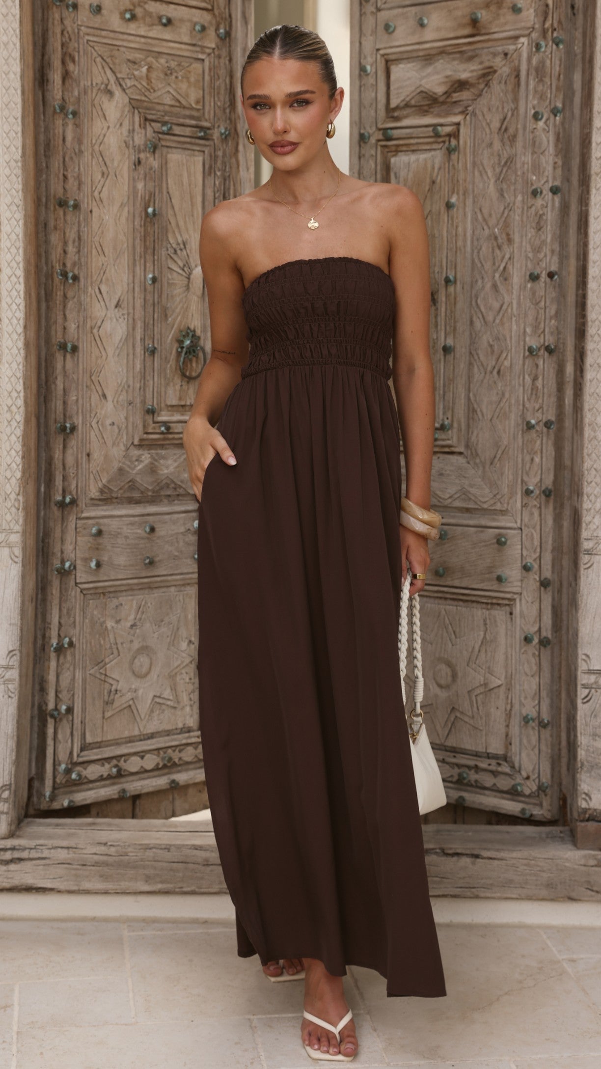 Marcy Maxi Dress - Brown - Billy J
