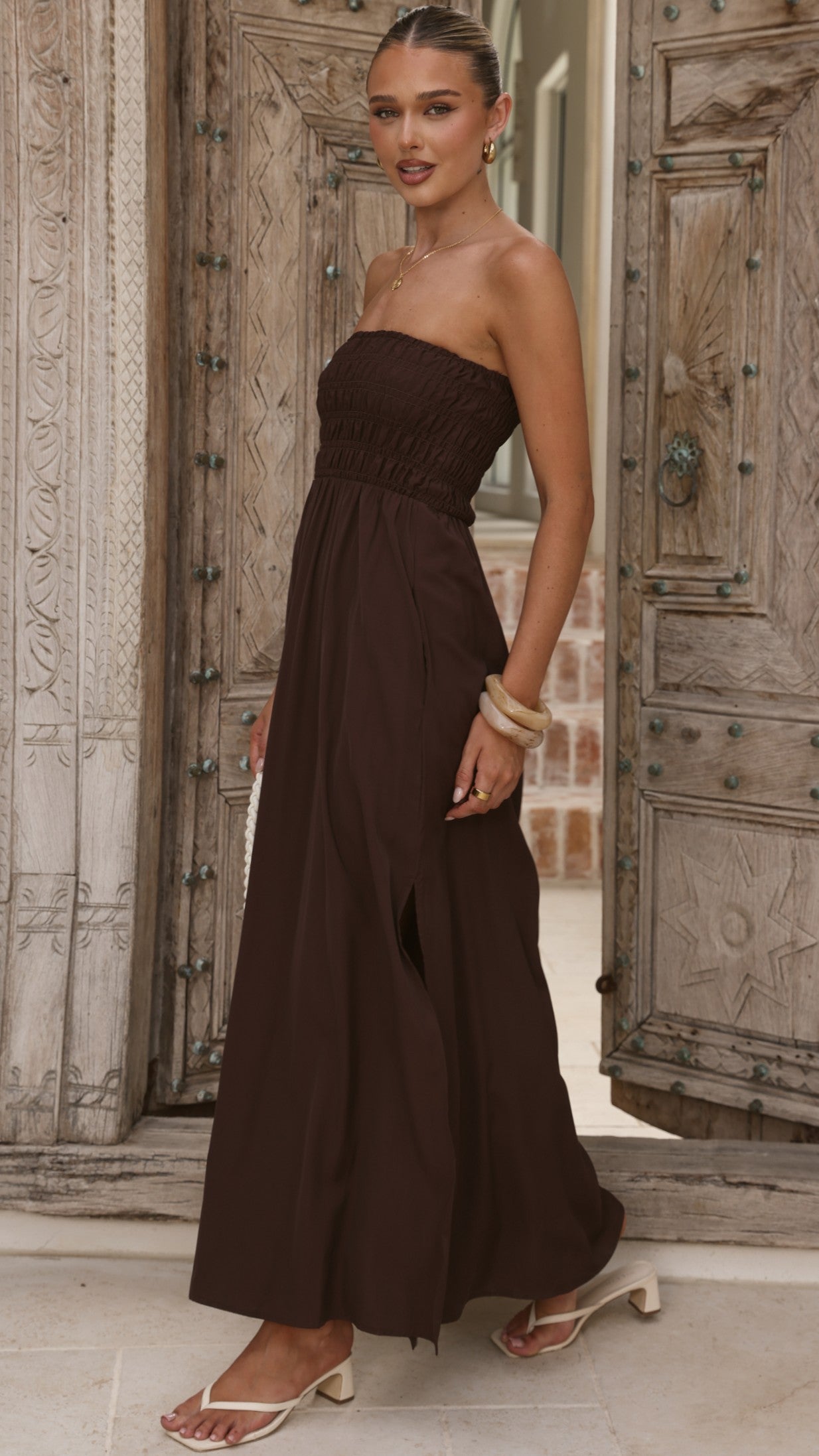 Marcy Maxi Dress - Brown - Billy J
