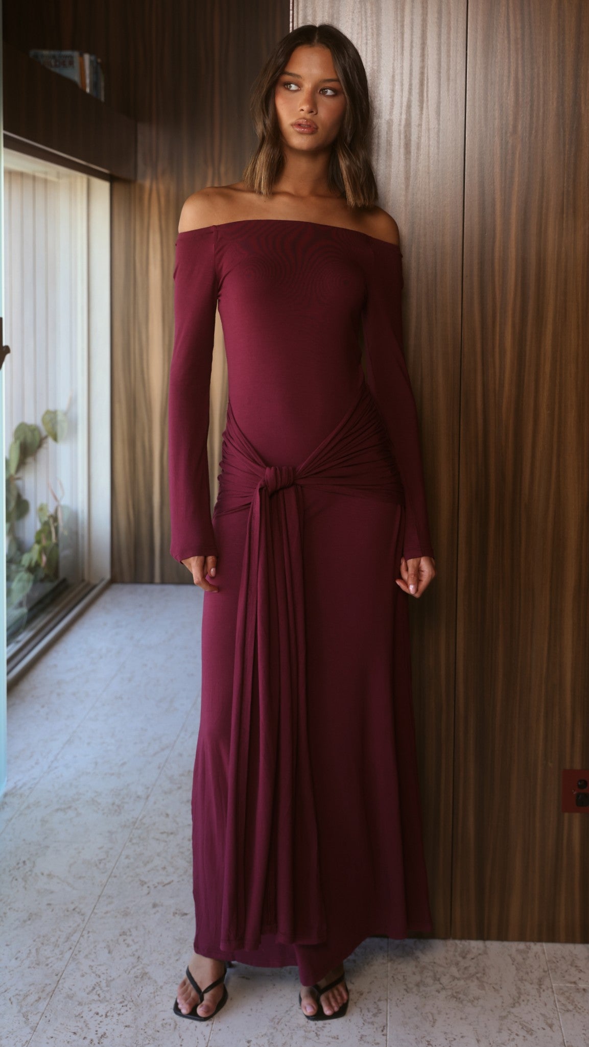 Naomi Maxi Dress - Wine - Billy J