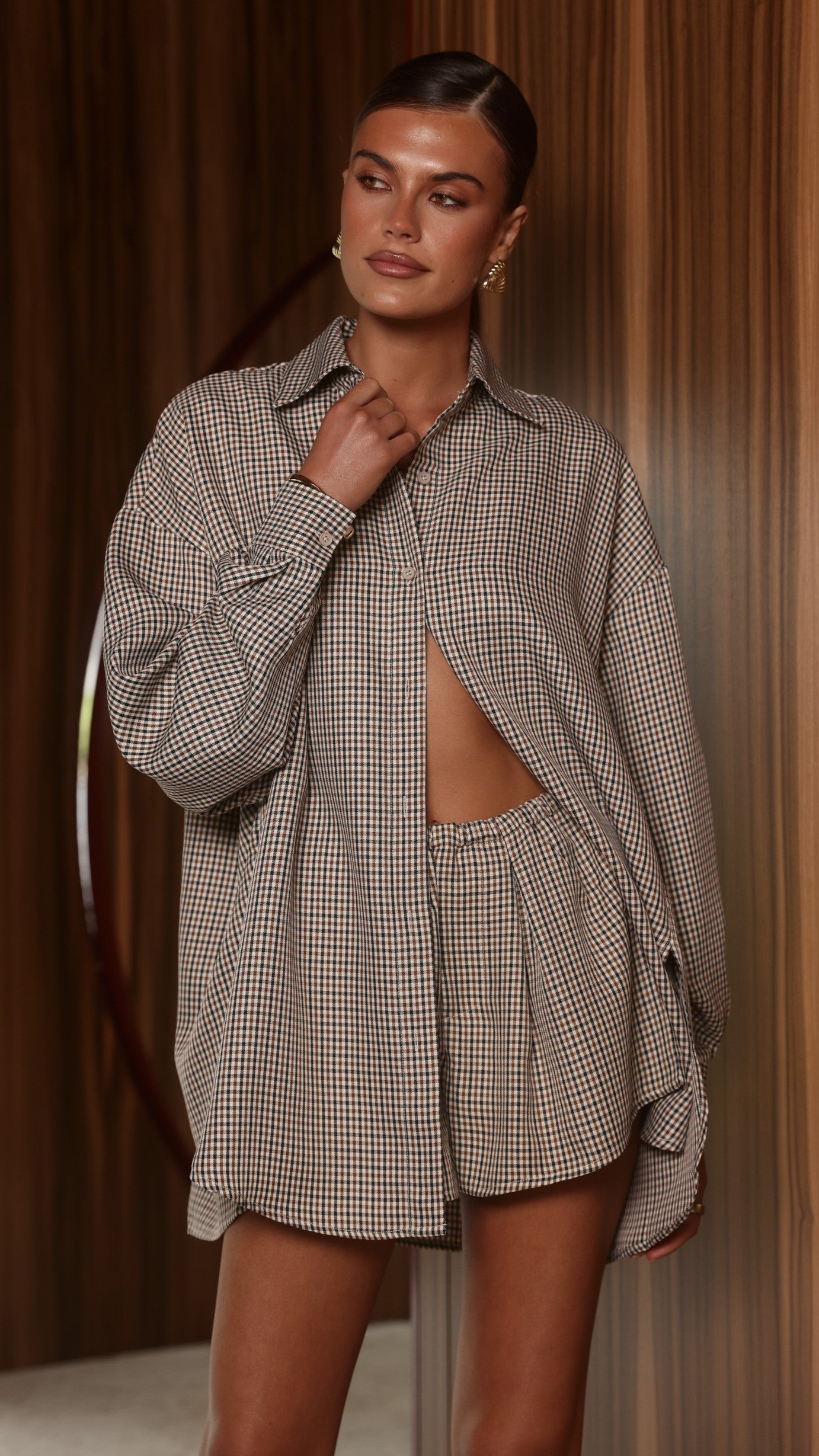 Arli Shorts - Beige Check - Billy J
