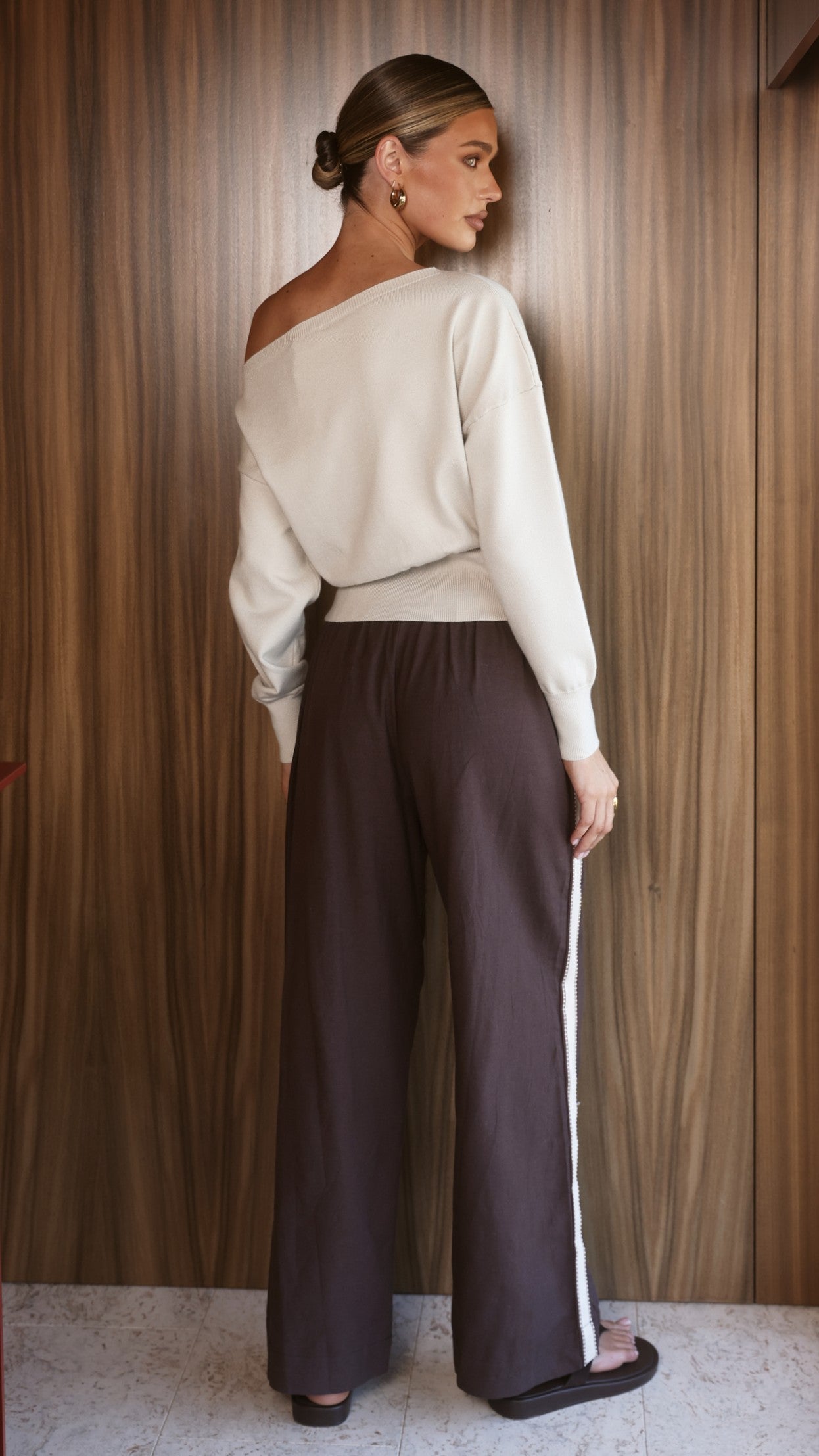 Belara Pants - Chocolate/Beige - Billy J