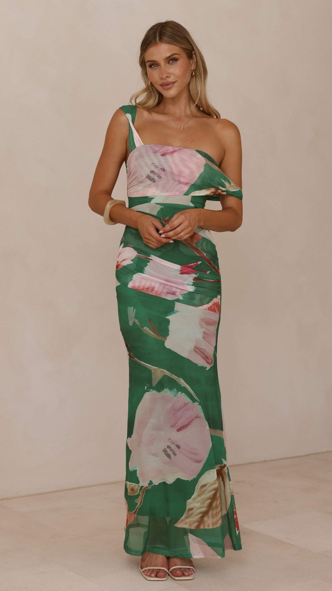 Lena Maxi Dress - Green Floral - Billy J