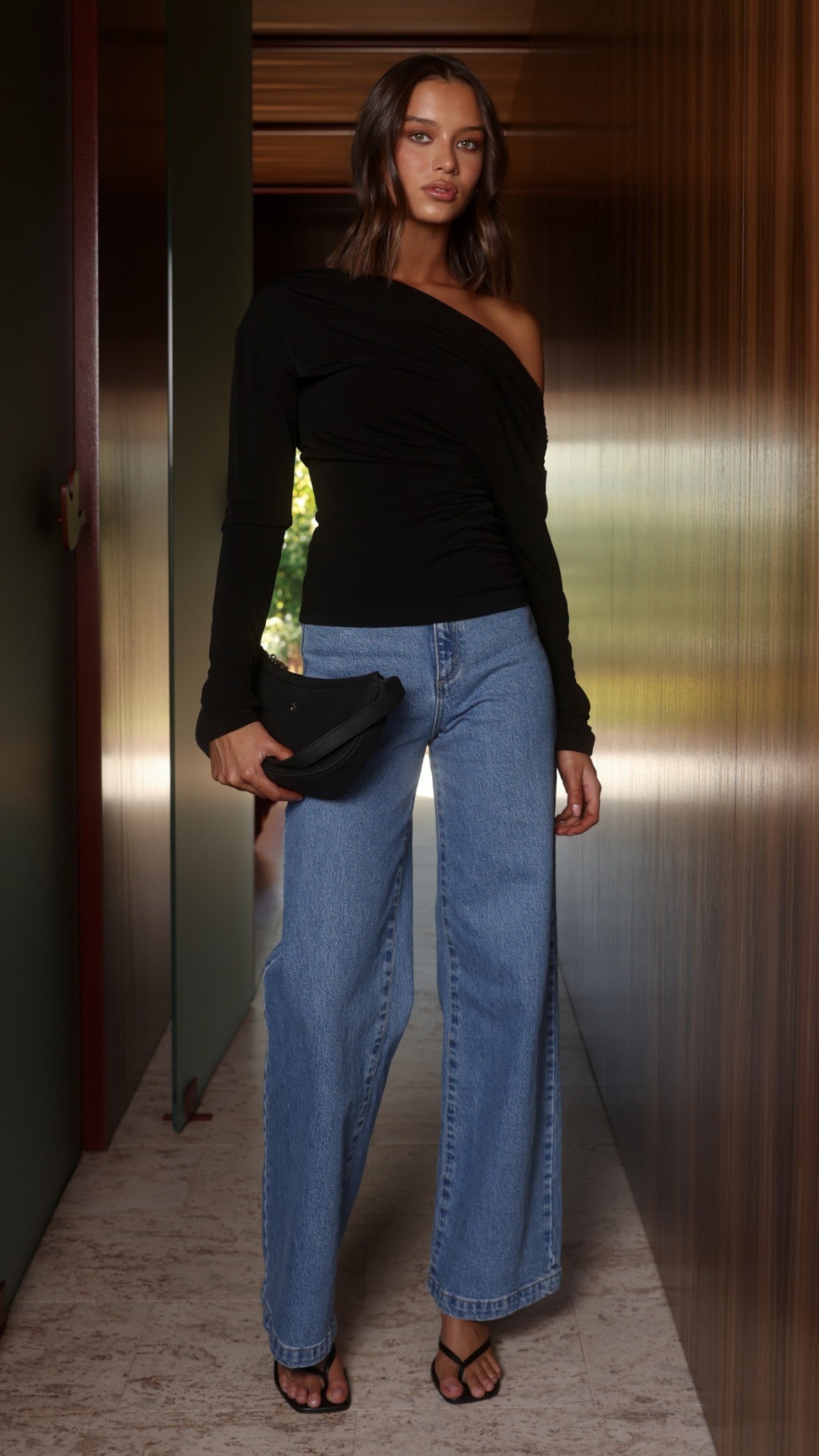 Sutton Long Sleeve Top - Black - Billy J