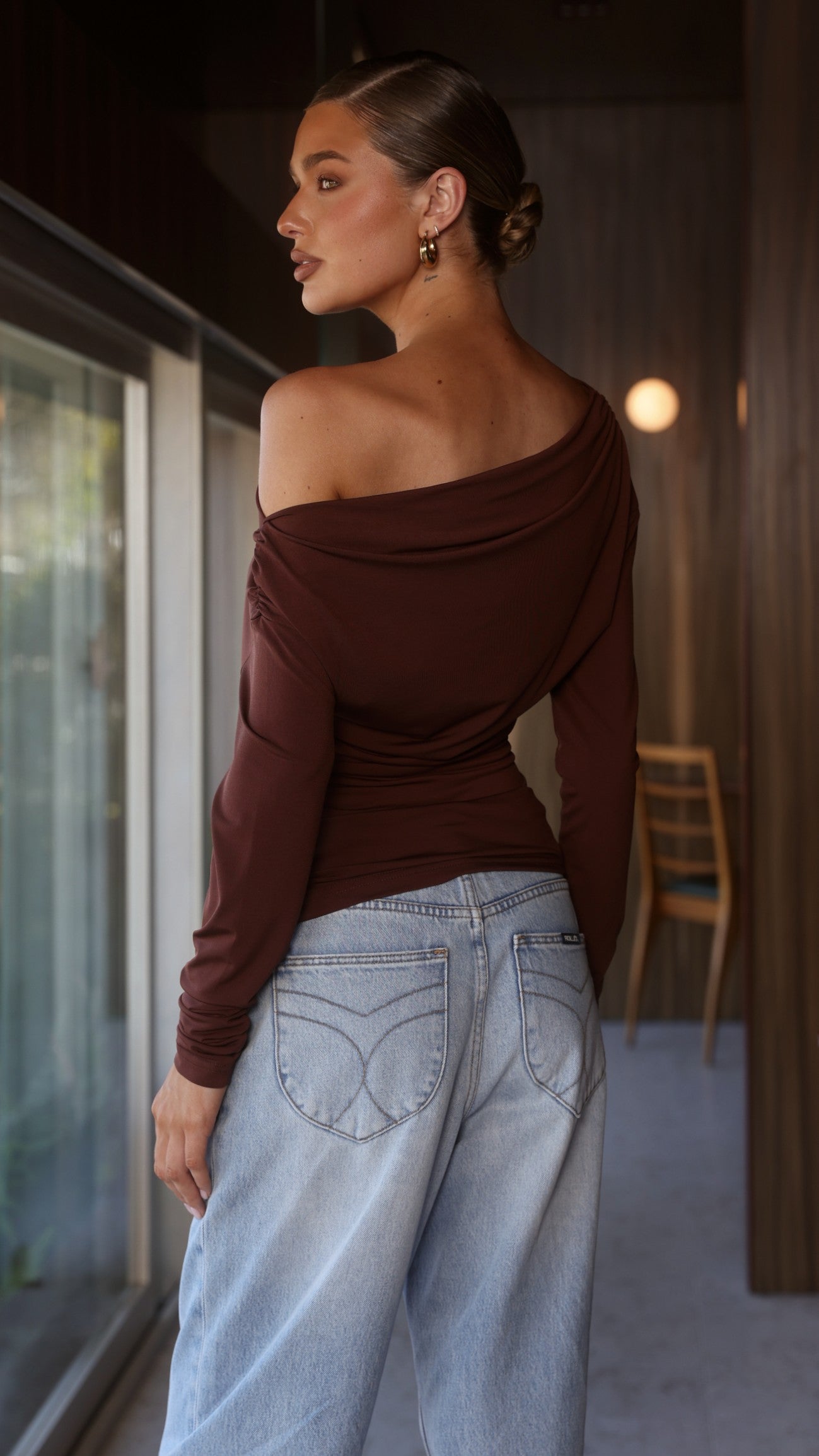 Sutton Long Sleeve Top - Chocolate - Billy J