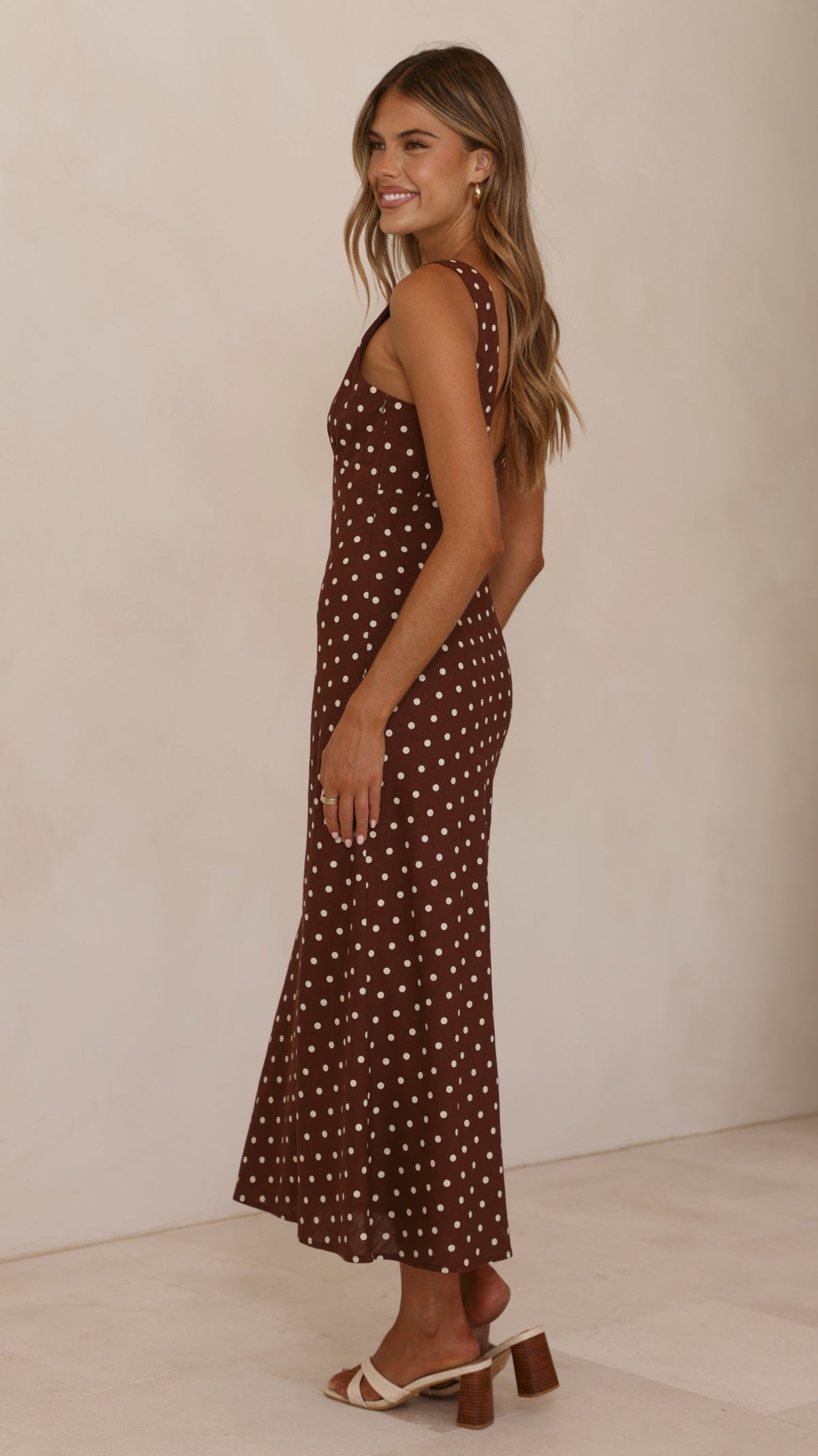 billy j sammie maxi dress 6 / Chocolate/Nude Spot