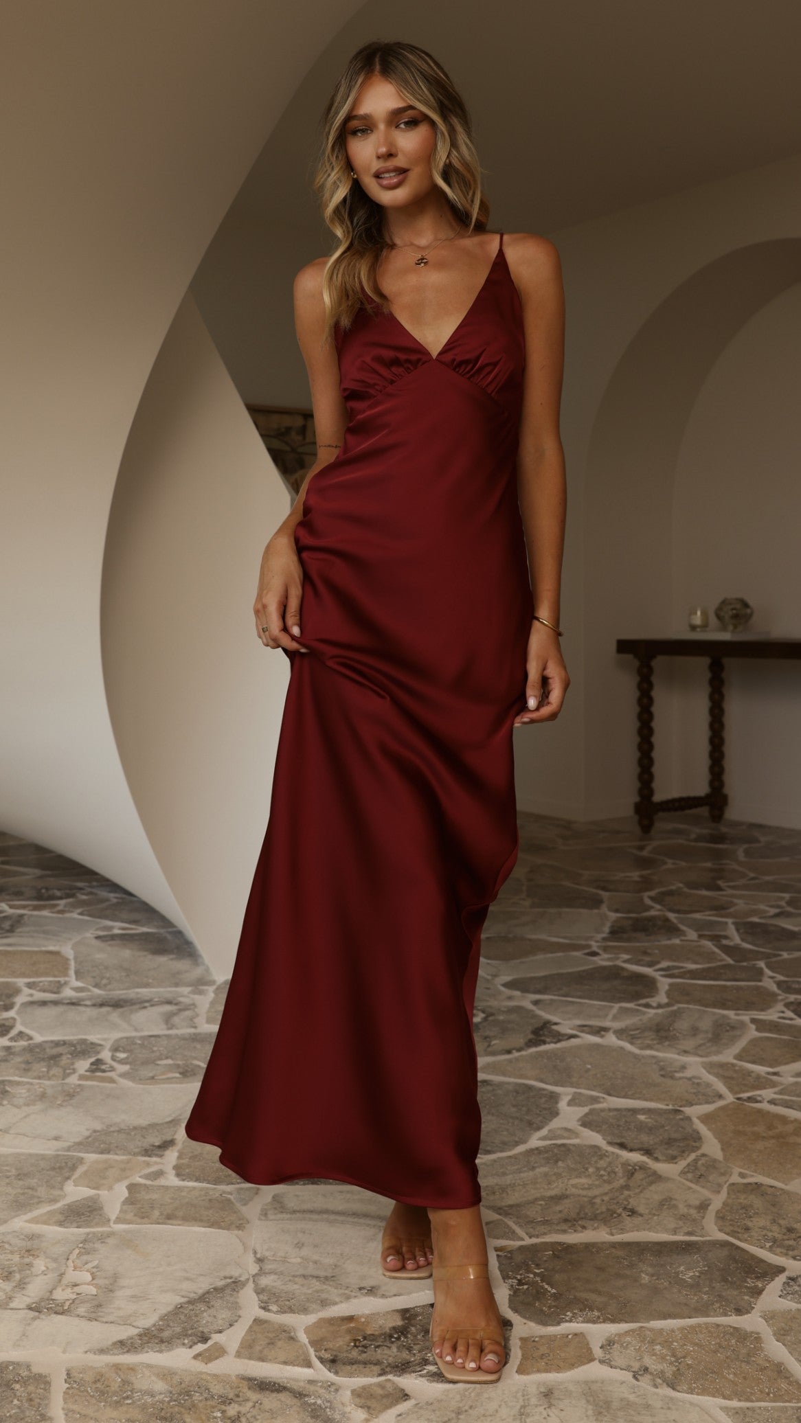 Ziah Maxi Dress - Wine - Billy J