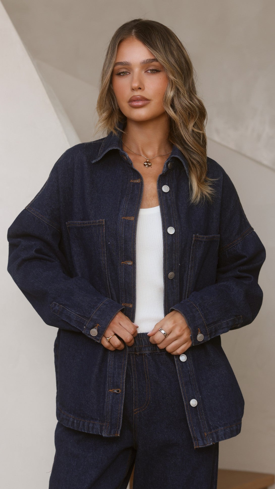 Zina Denim Jacket - Dark Blue - Billy J