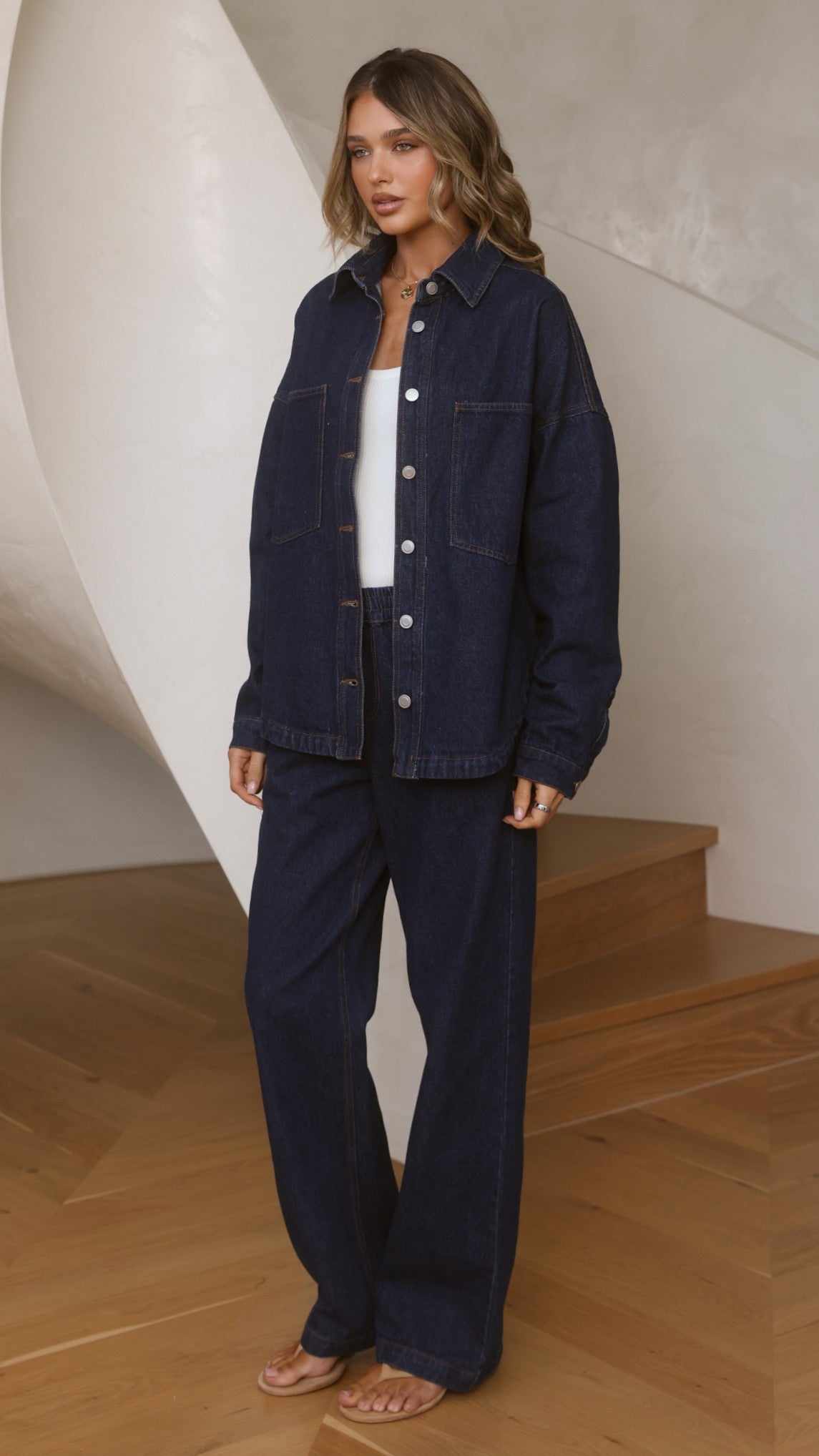 Zina Denim Pants - Dark Blue - Billy J