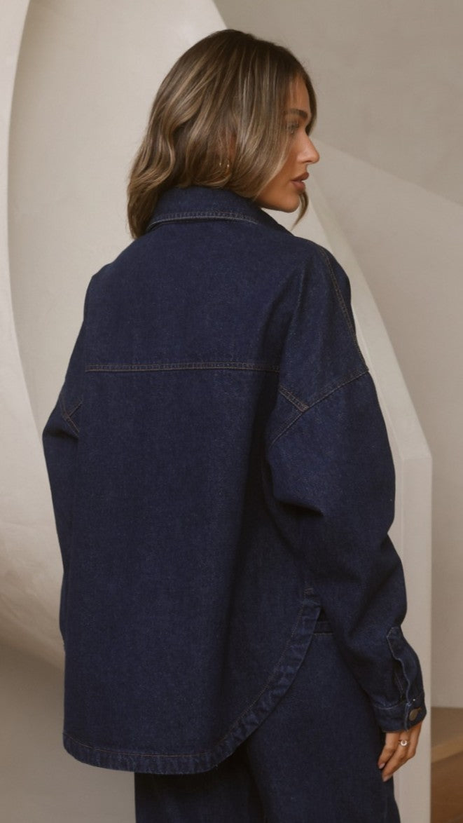 Zina Denim Jacket - Dark Blue - Billy J