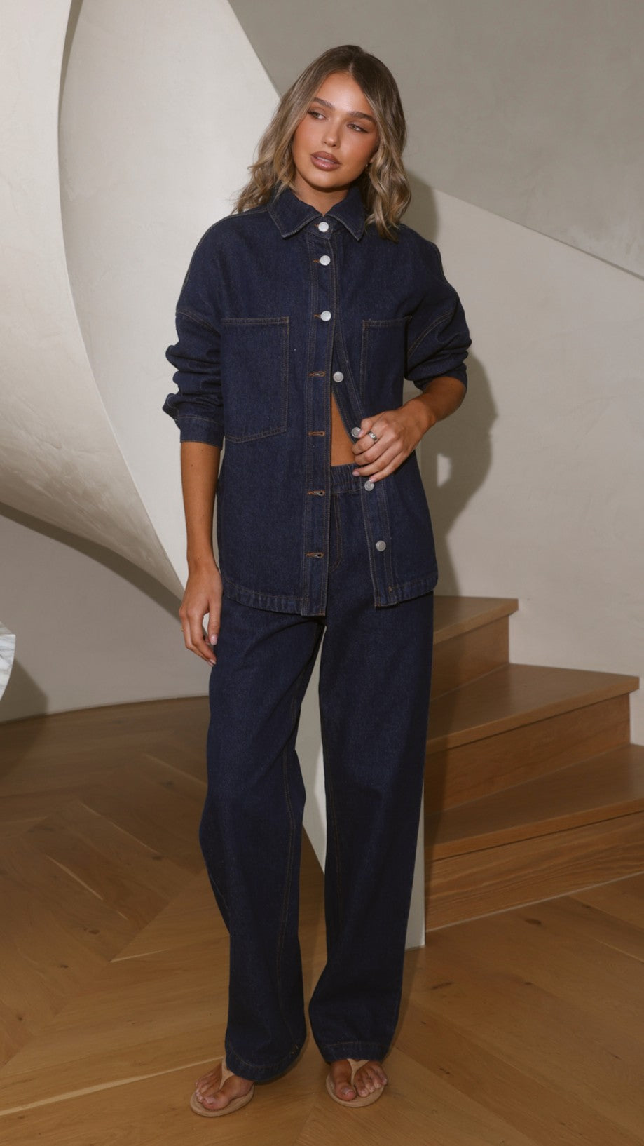 Zina Denim Pants - Dark Blue - Billy J