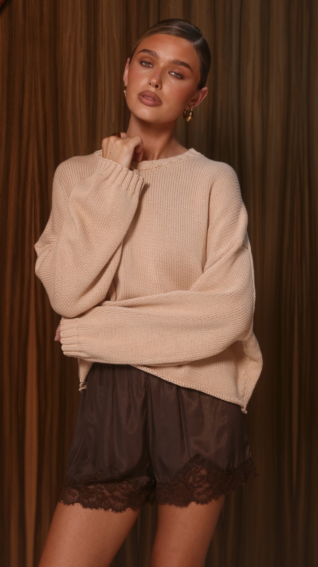 Melbourne Knit Jumper - Beige - Billy J
