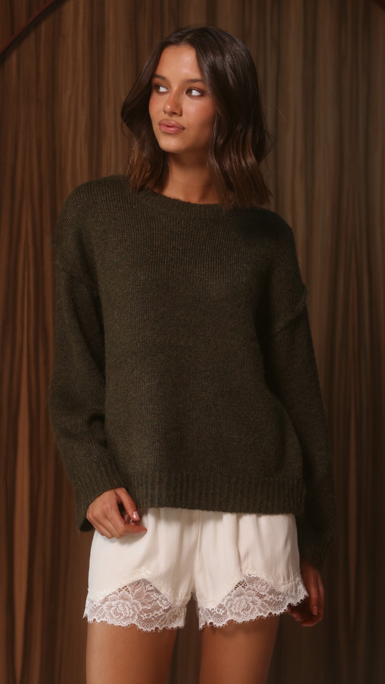 Laura Knit Sweater - Khaki - Billy J