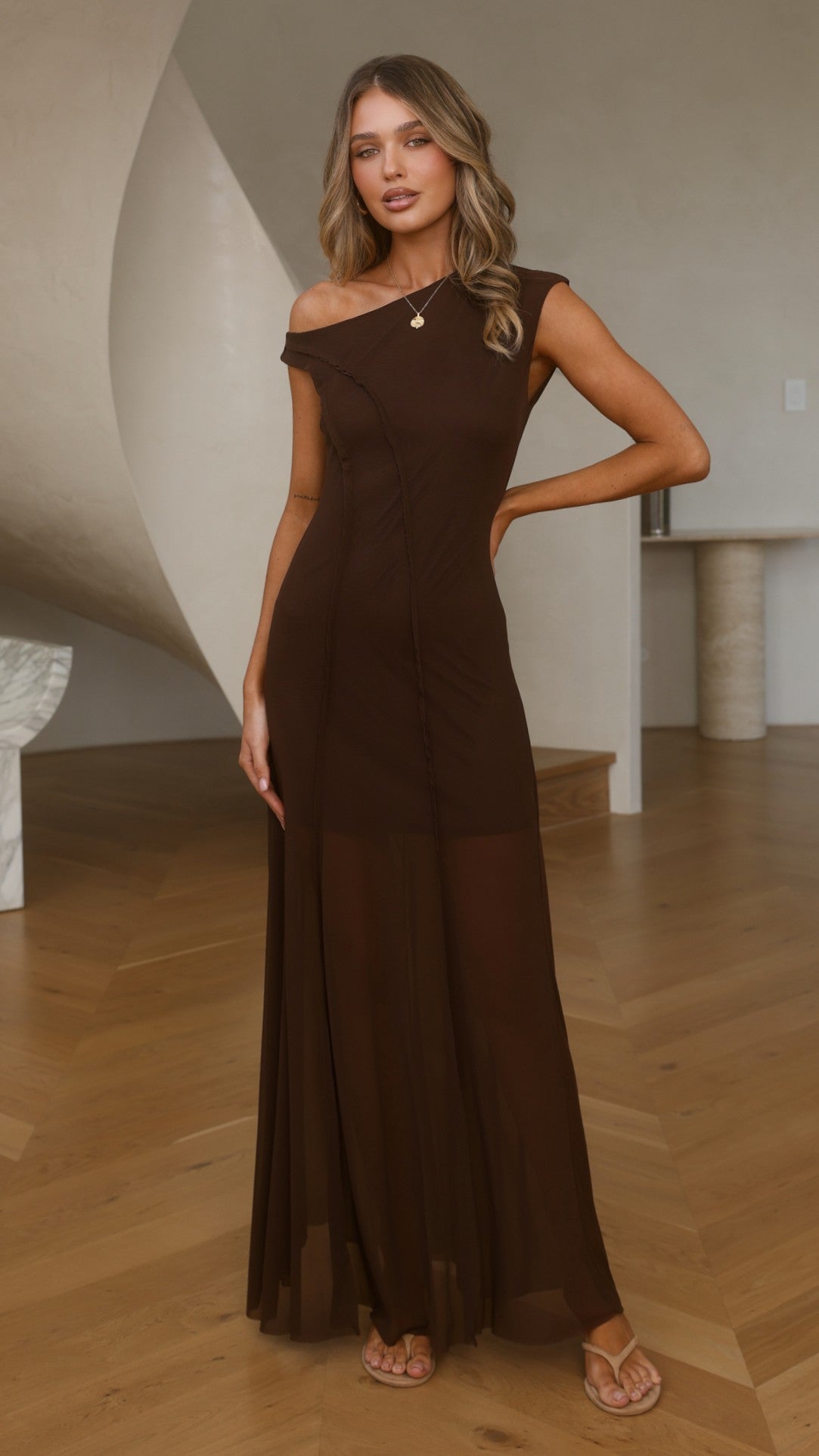 Raya Maxi Dress - Chocolate - Billy J