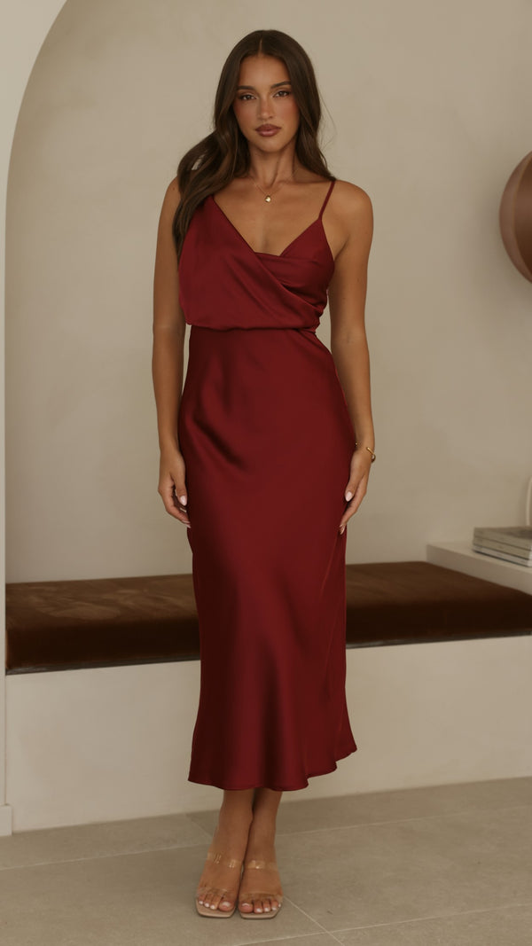 Audrey Maxi Dress - Wine - Billy J