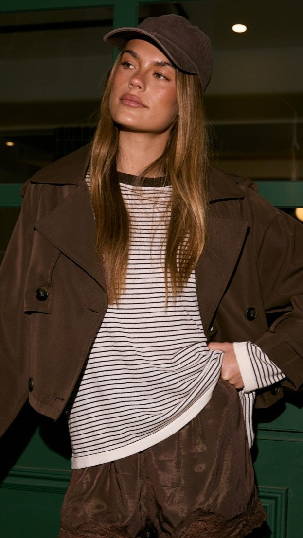 Ishana Long Sleeve Top - Cream Stripe - Billy J