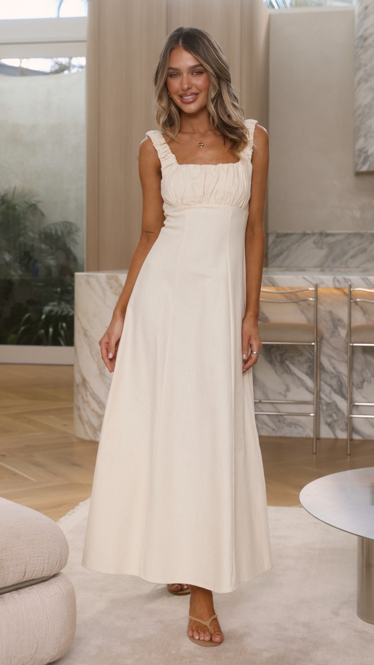 Adley Maxi Dress - Cream - Billy J