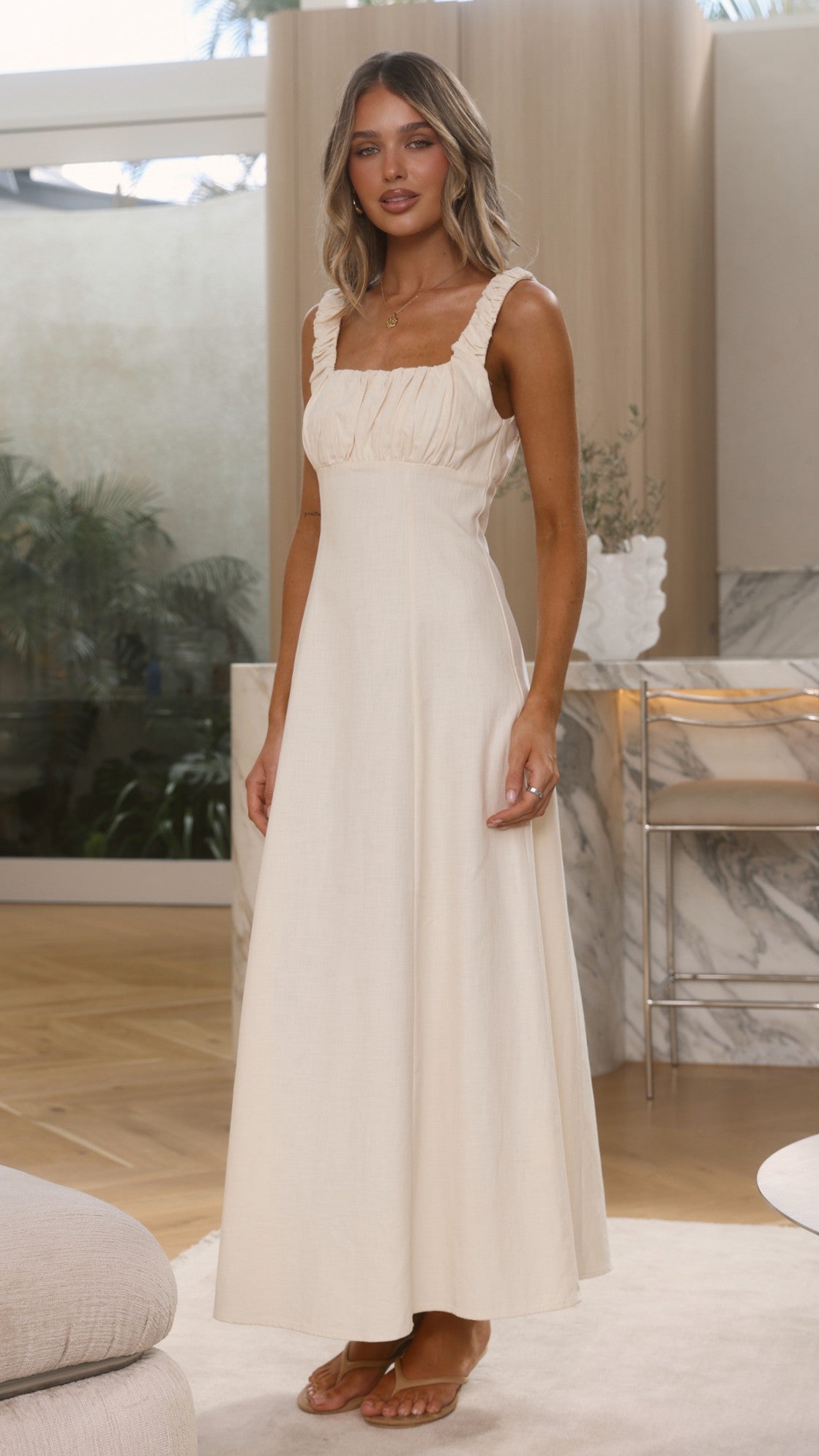 Adley Maxi Dress - Cream - Billy J