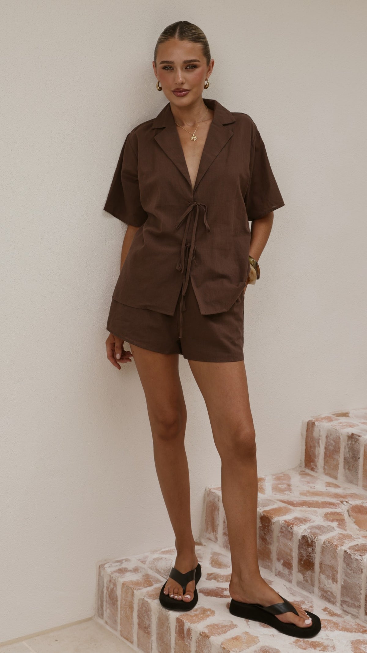 Vesper Top and Shorts Set - Chocolate - Billy J
