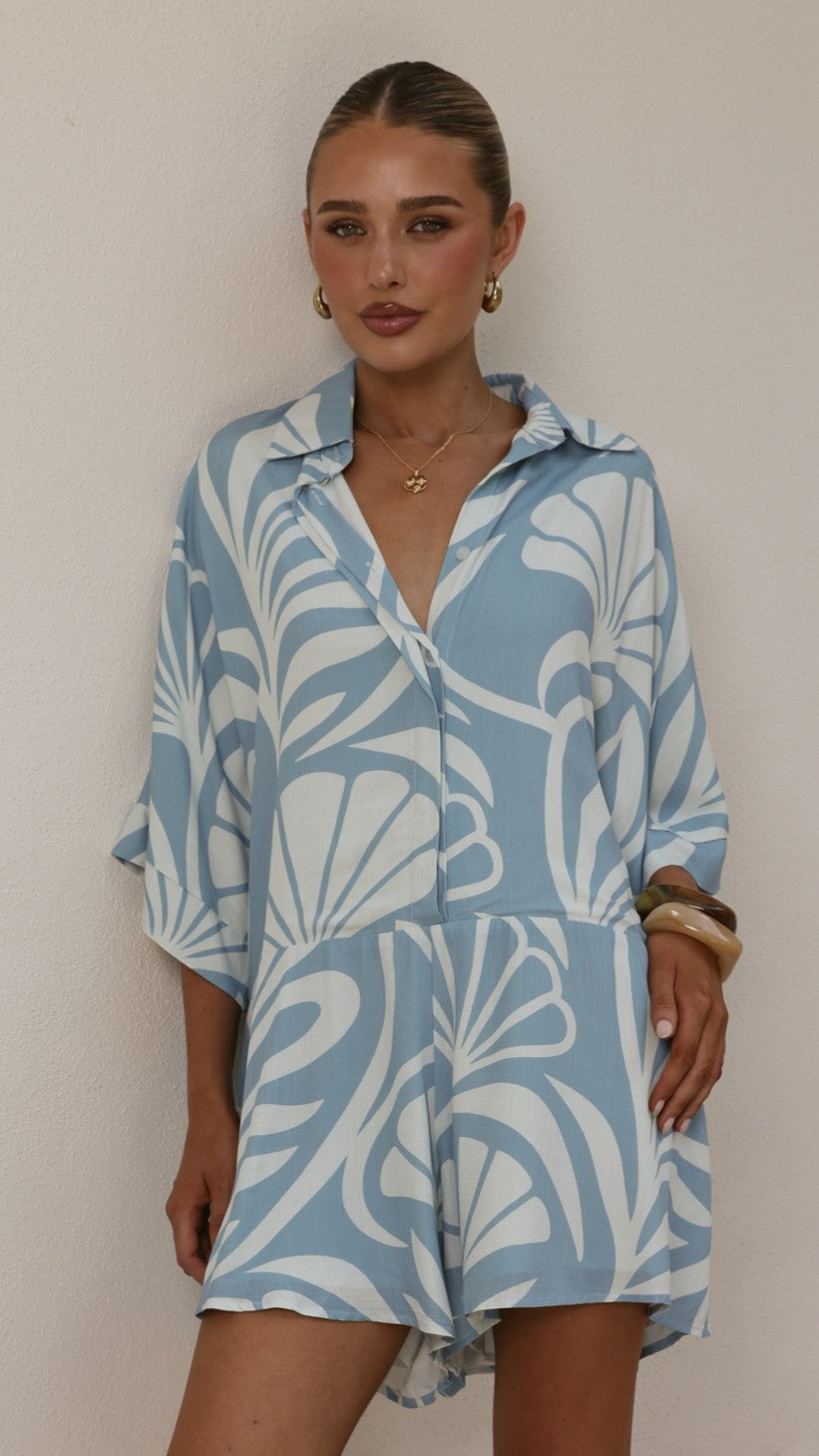 Bailin Playsuit - Coral Blue - Billy J