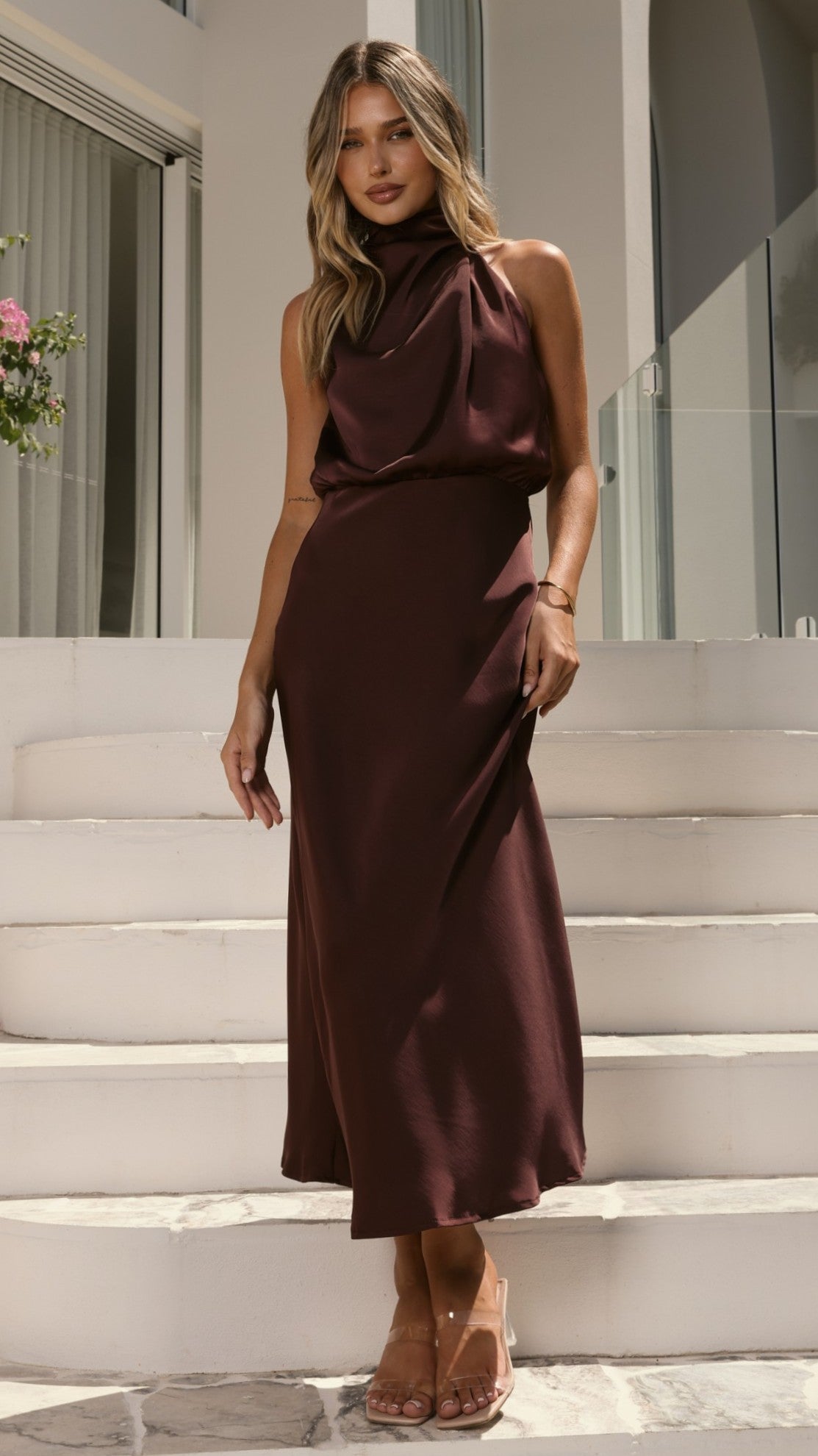 Esther Maxi Dress - Chocolate - Billy J