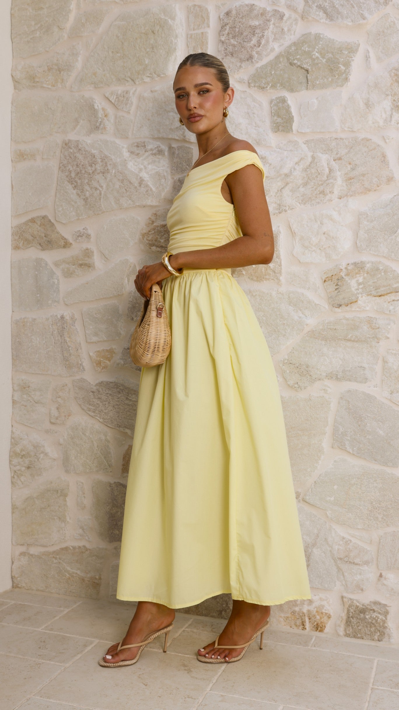 Immy Midi Dress - Yellow - Billy J