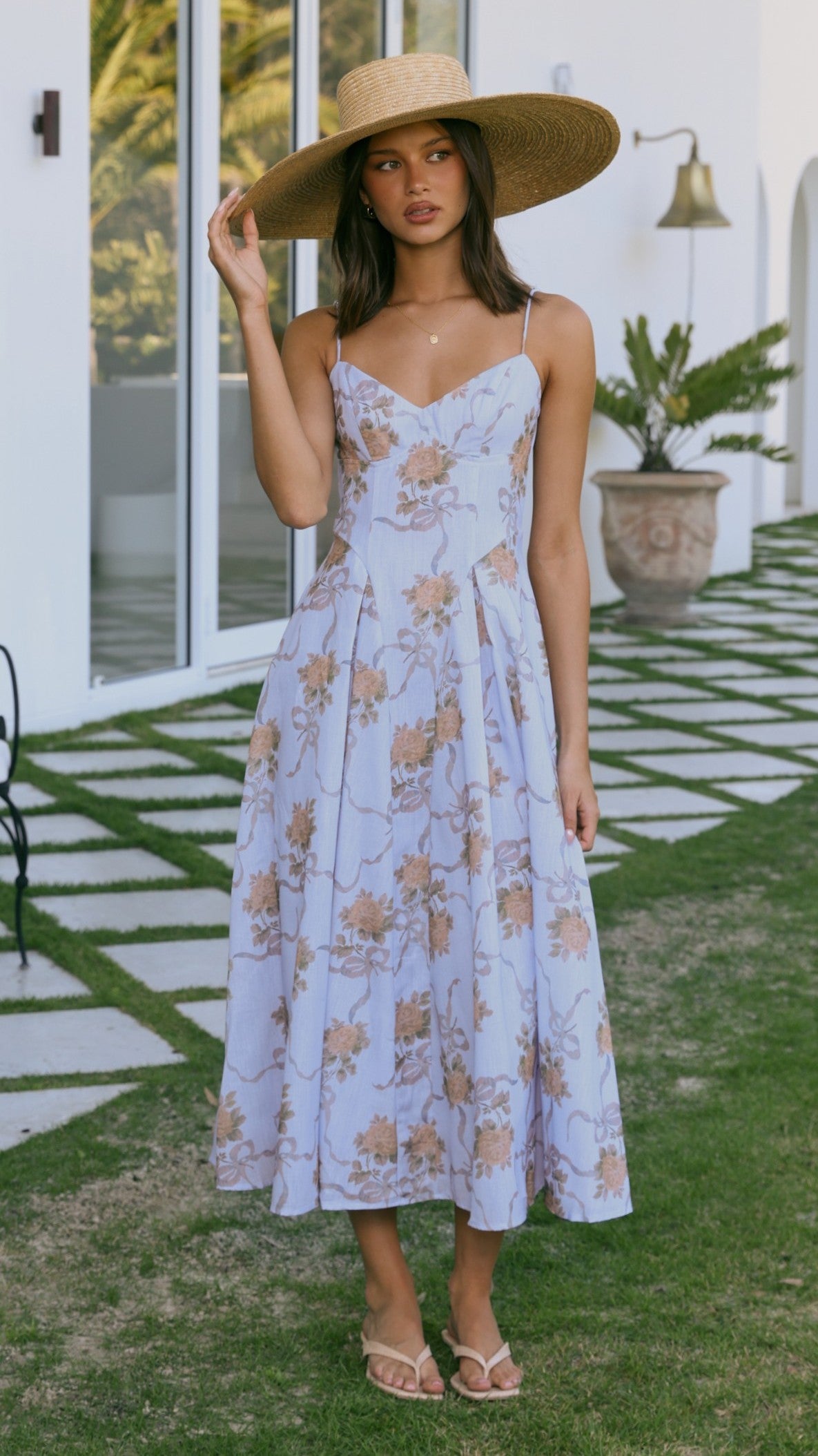 Sanessa Midi Dress - Blue Floral - Billy J