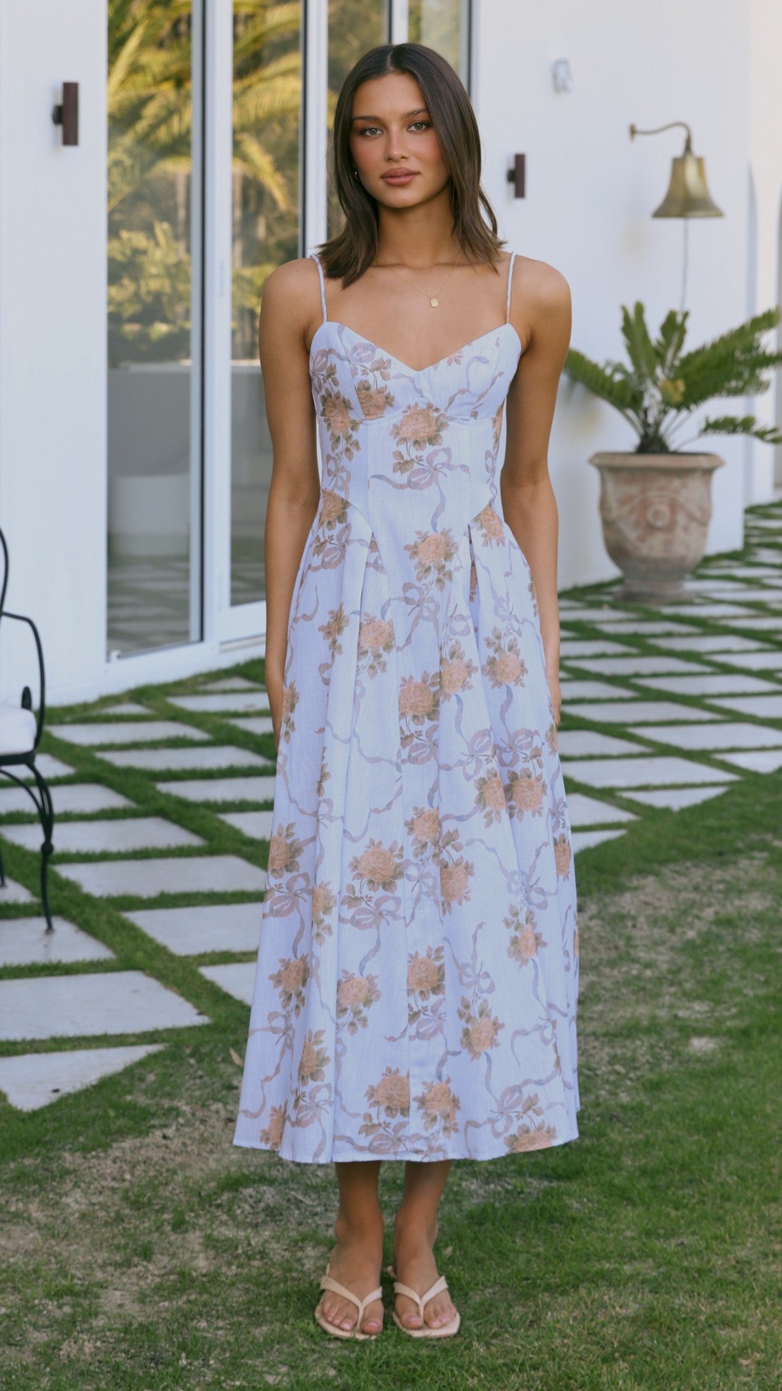 Sanessa Midi Dress - Blue Floral - Billy J
