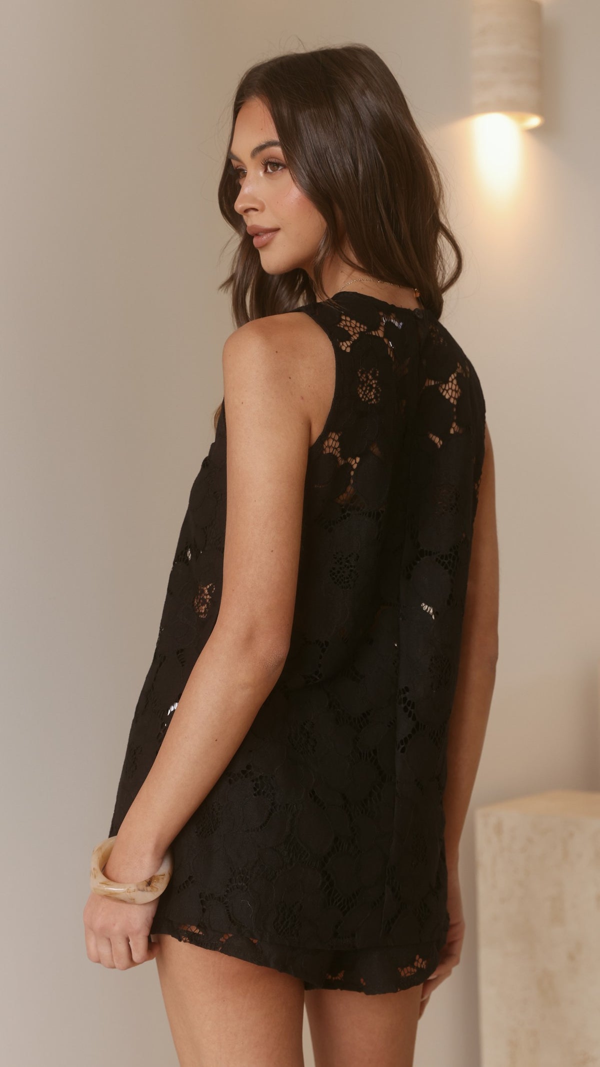 Namiko Top and Shorts Set - Black/Lace - Billy J