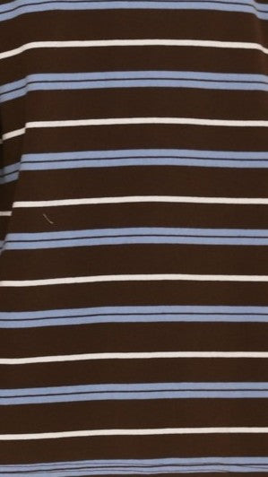 Raya Long Sleeve Top - Blue/Brown Stripe - Billy J