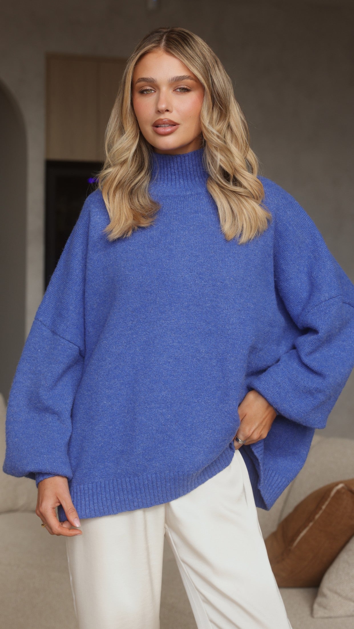 Harita Knitted Sweater - Blue - Billy J