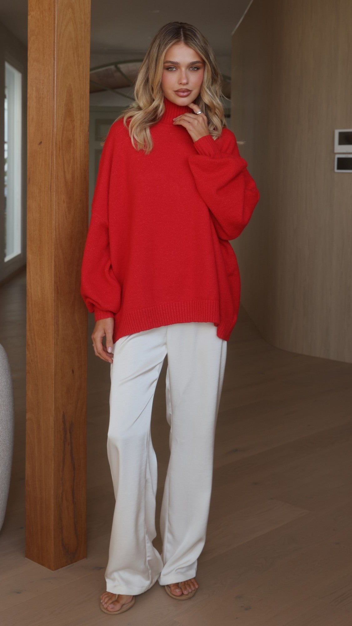 Harita Knitted Sweater - Red - Billy J