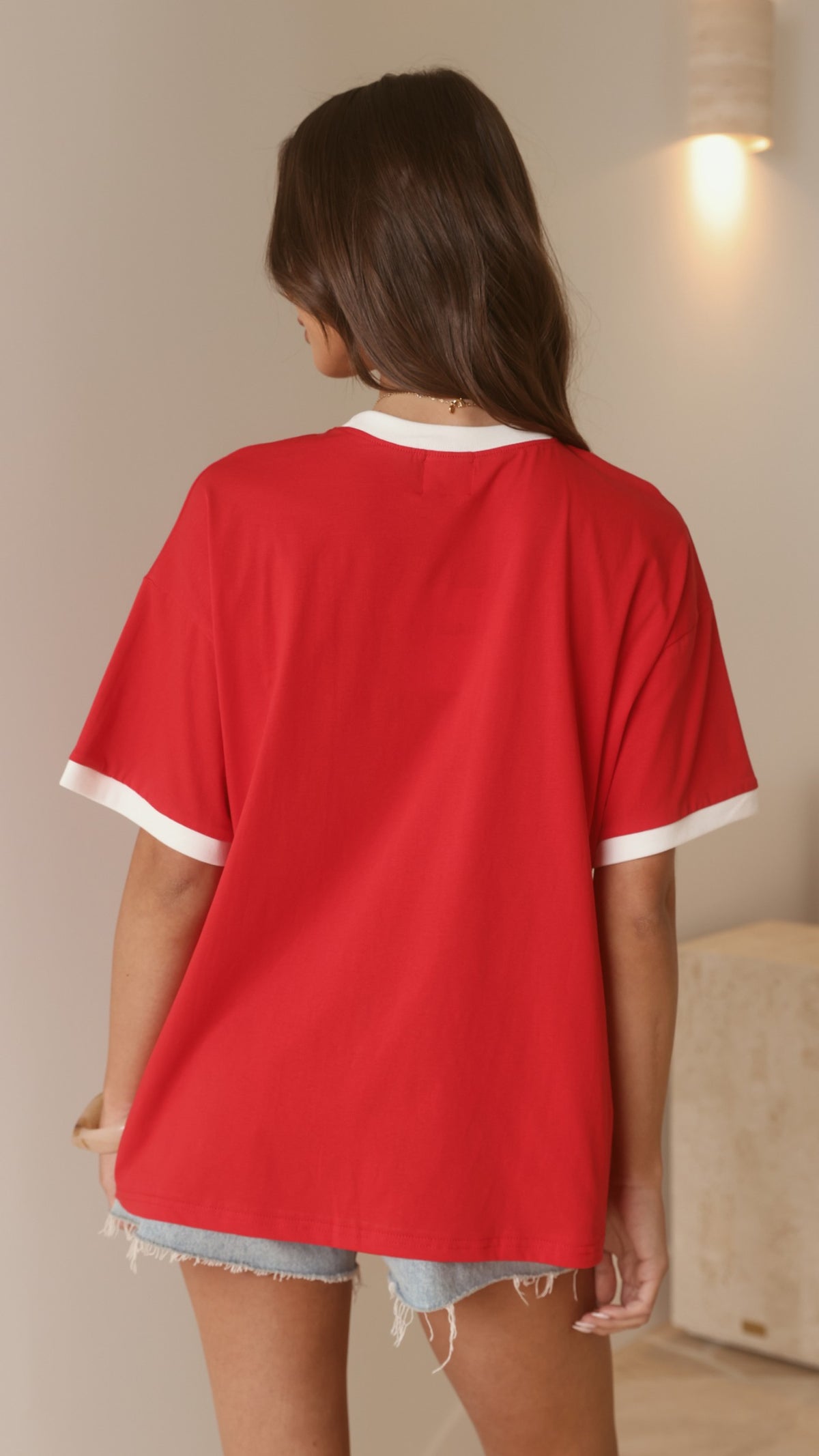 Mother Oversized Tee - Red/White - Billy J