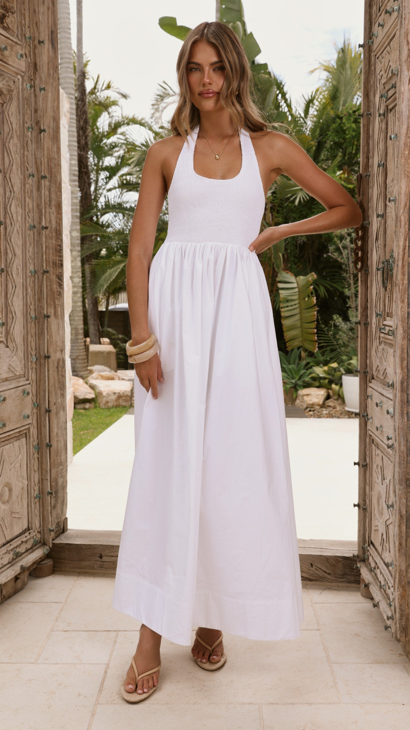 Keanie Maxi Dress - White - Billy J