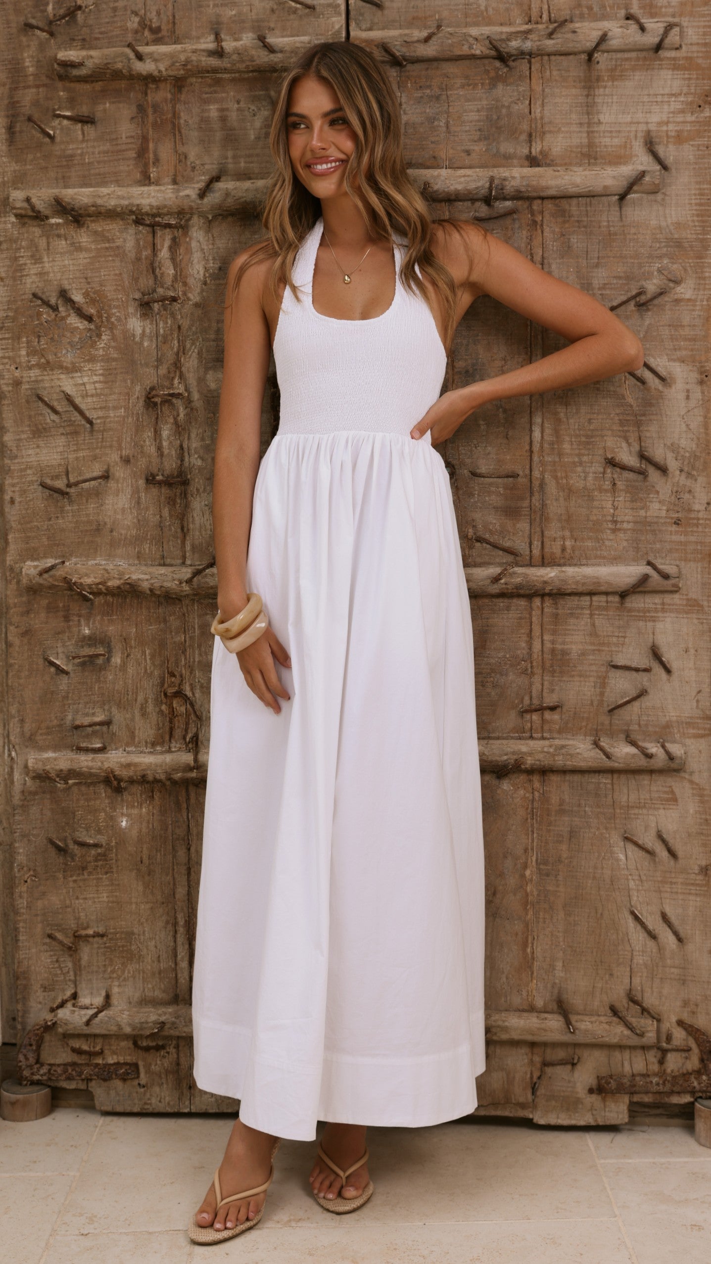 Keanie Maxi Dress - White - Billy J