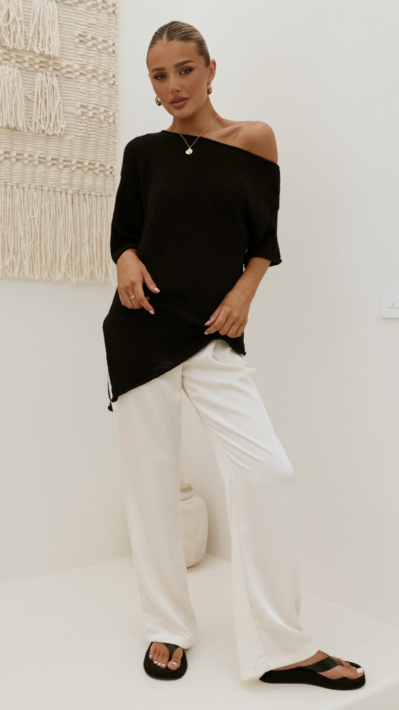 Keisha Off The Shoulder Top - Black - Billy J