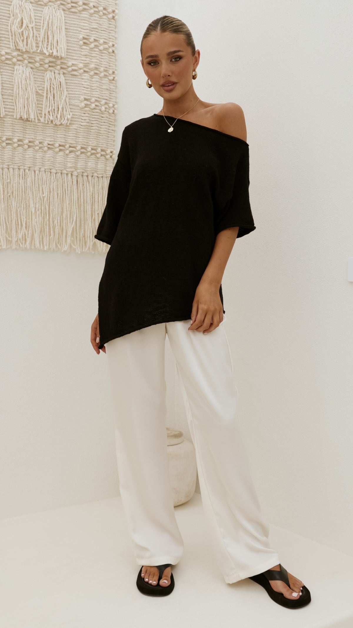Keisha Off The Shoulder Top - Black - Billy J