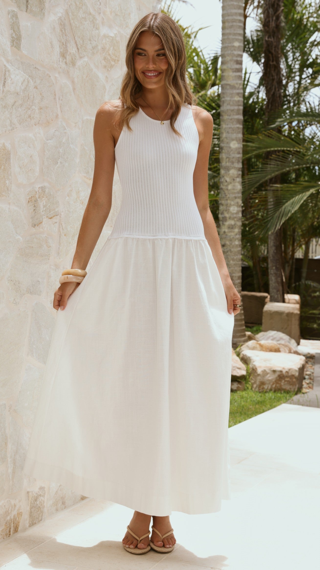 Arden Maxi Dress - White - Billy J