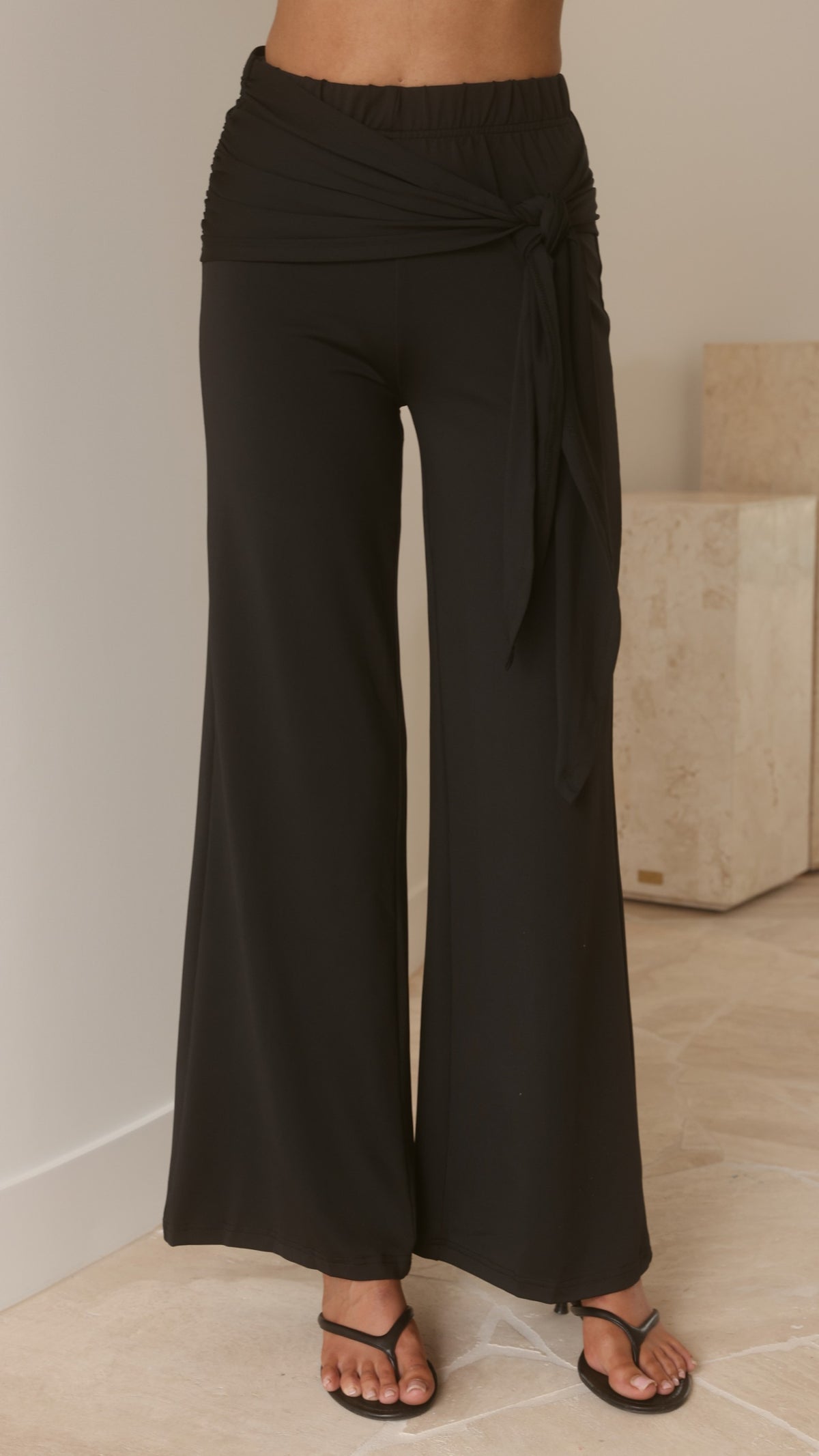 Sarki Wrap Waist Pants - Black - Billy J