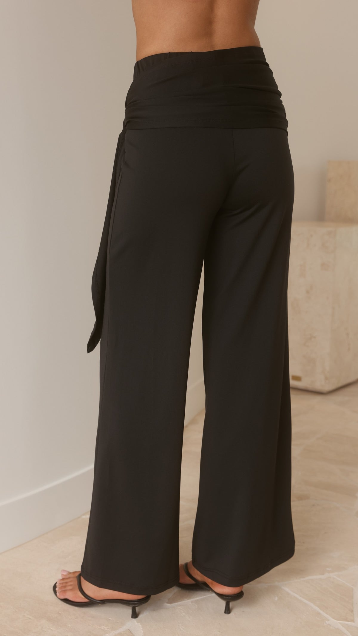 Sarki Wrap Waist Pants - Black - Billy J