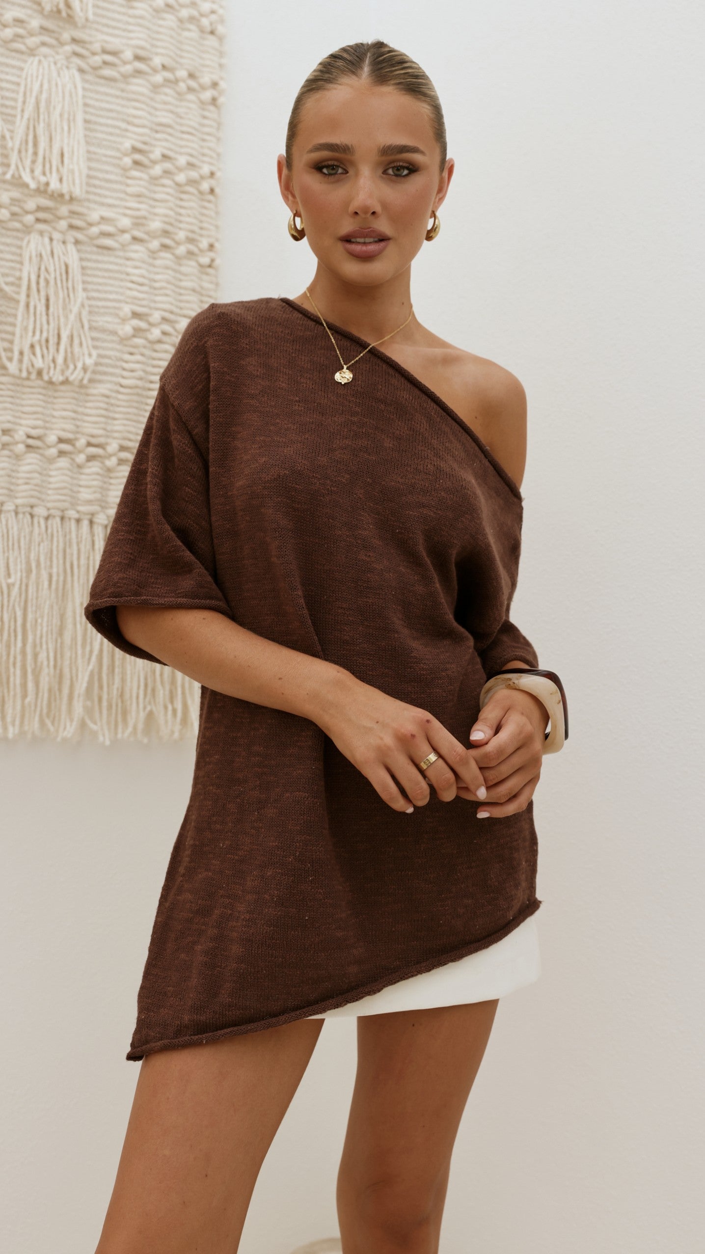 Keisha Off The Shoulder Top - Chocolate - Billy J