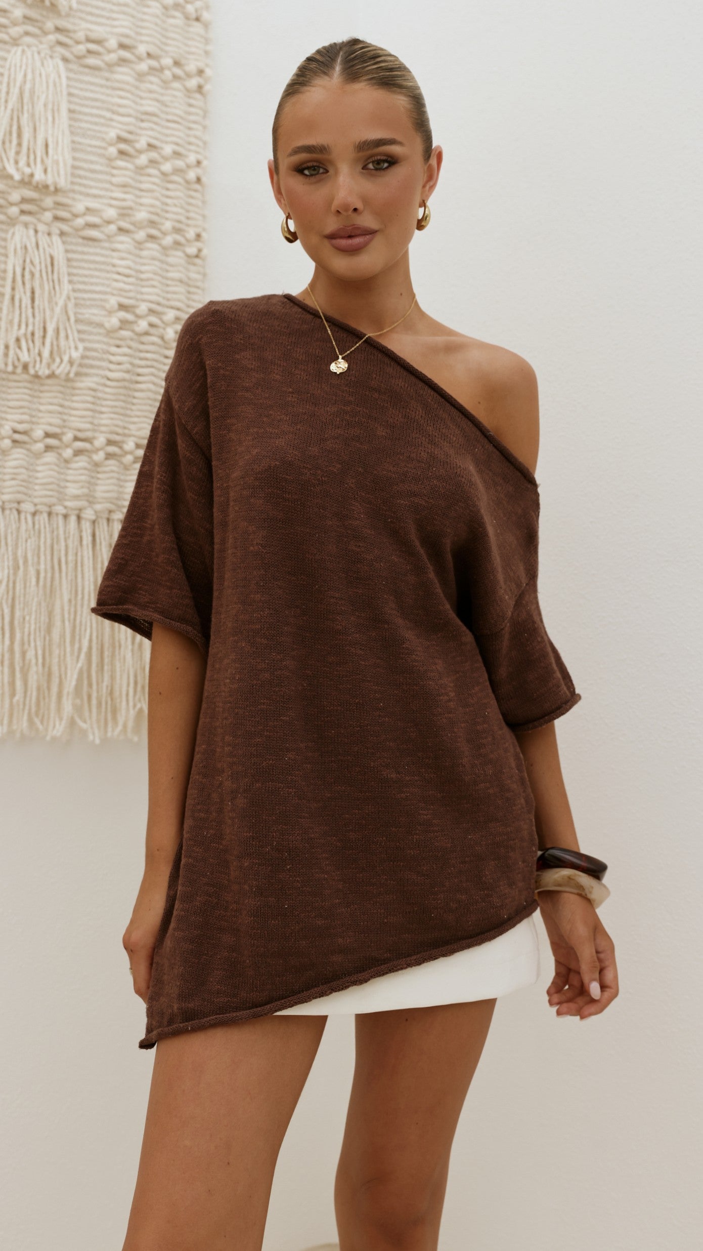 Keisha Off The Shoulder Top - Chocolate - Billy J