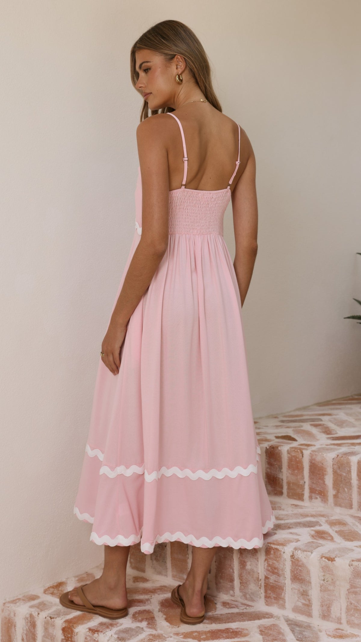 Seraphina Maxi Dress - Pink/White - Billy J