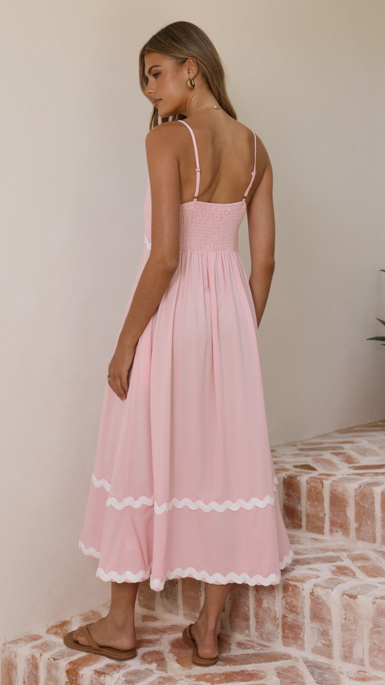 Seraphina Maxi Dress - Pink/White - Billy J