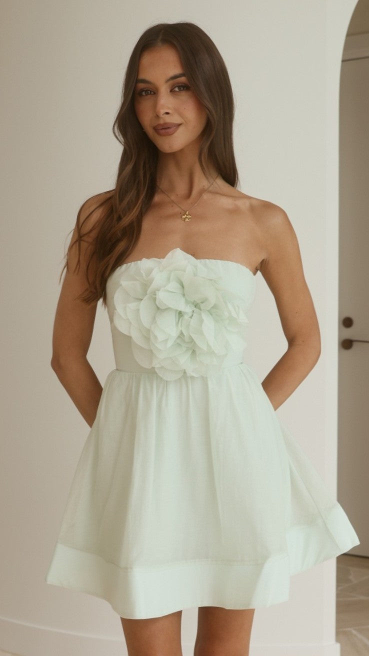 Elisa Strapless Mini Dress - Mint - Billy J