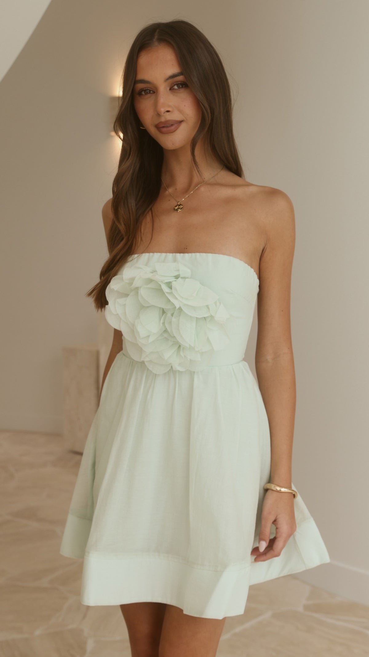 Elisa Strapless Mini Dress - Mint - Billy J