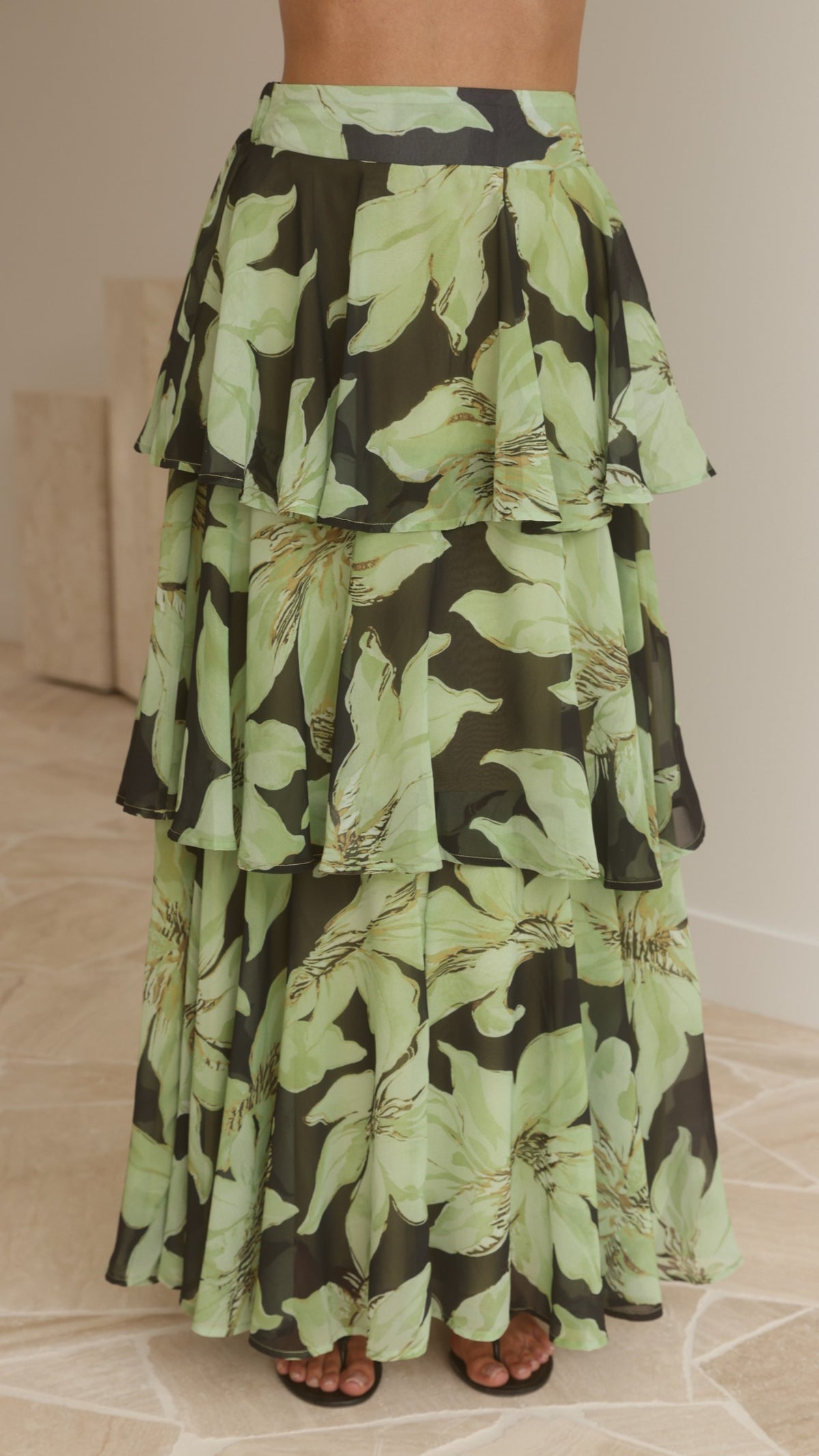 Archer Maxi Skirt - Green Floral - Billy J