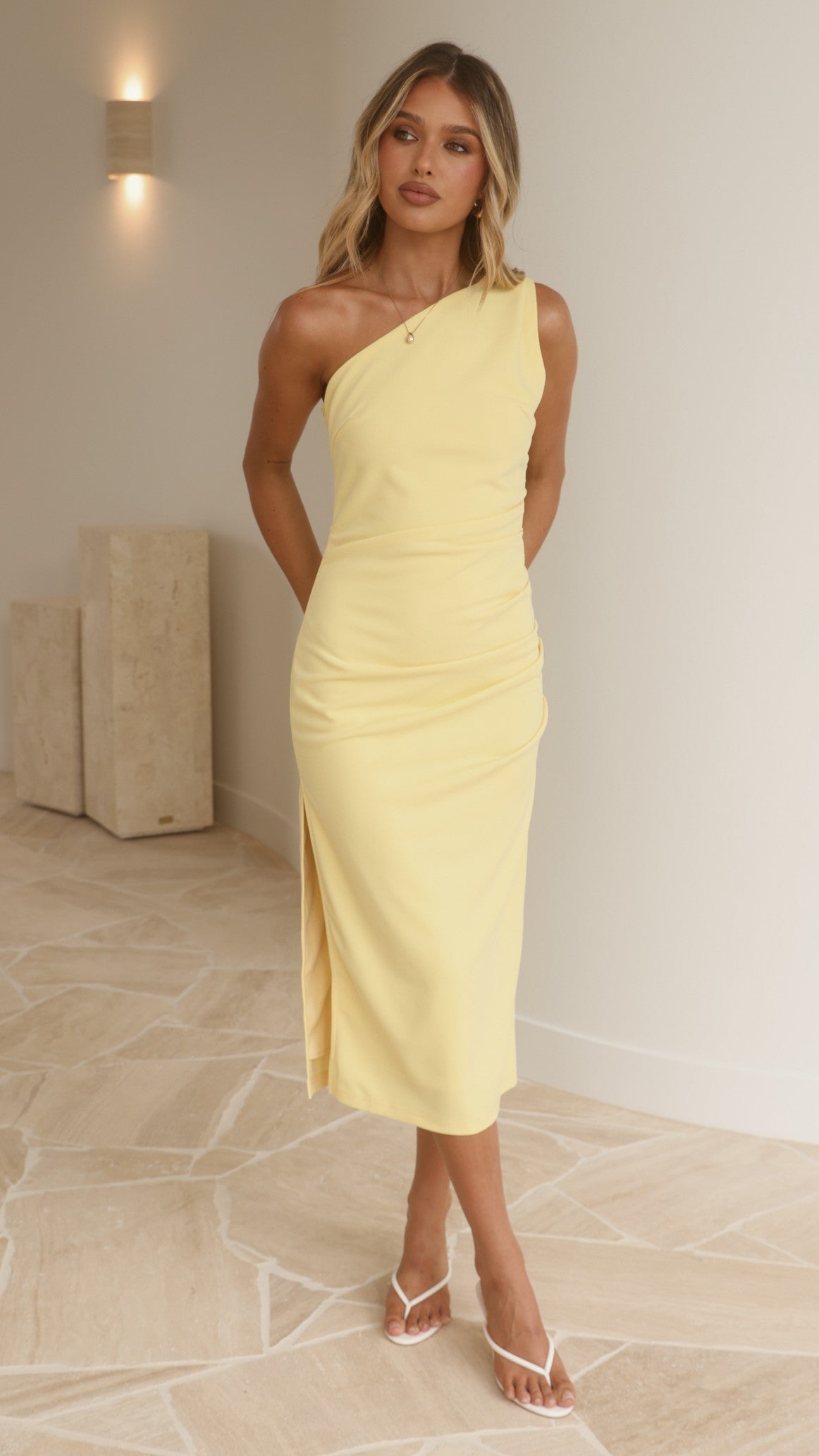 Alaina Midi Dress - Yellow