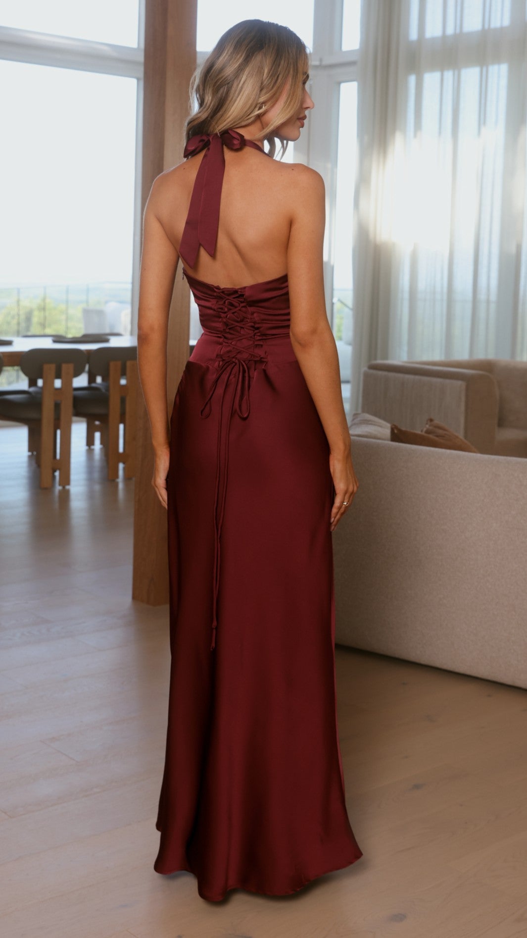 Odessa Maxi Dress - Wine - Billy J