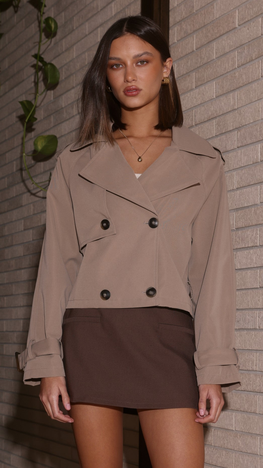 Deena Cropped Coat - Mocha - Billy J